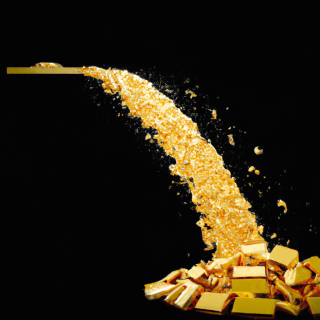 Cascata de lingotes de ouro